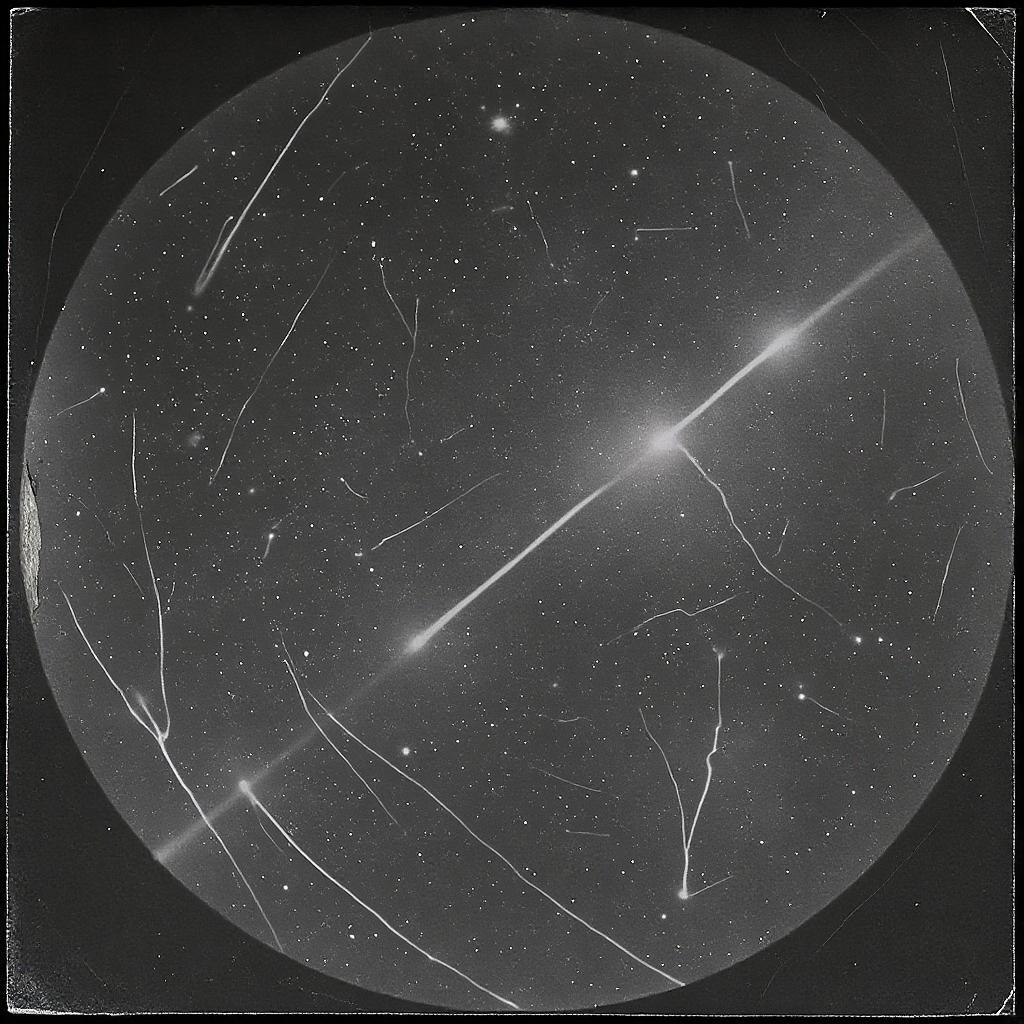 Imágenes de aspecto caudato debidas a defectos de la emulsión fotográfica